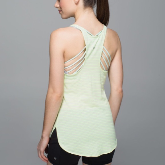 lululemon athletica Tops - Lululemon What The Sport Singlet Silver Stripe